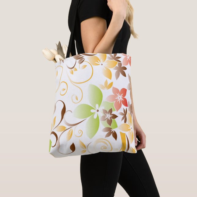 Tote Bag Papier mural à fleurs 5 (De près)