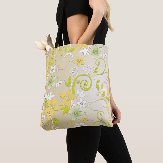Tote Bag Papier peint fleurs 3 (De près)