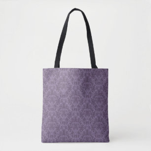 Tote Bag Papier peint floral pourpre 2
