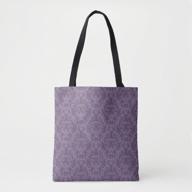 Tote Bag Papier peint floral pourpre 2 (Devant)