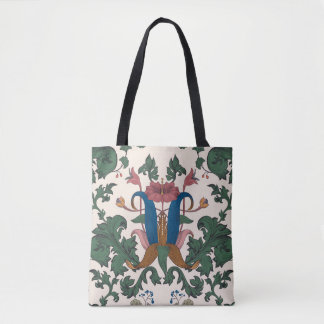 Tote Bag Papier peint renaissance floral vintage.