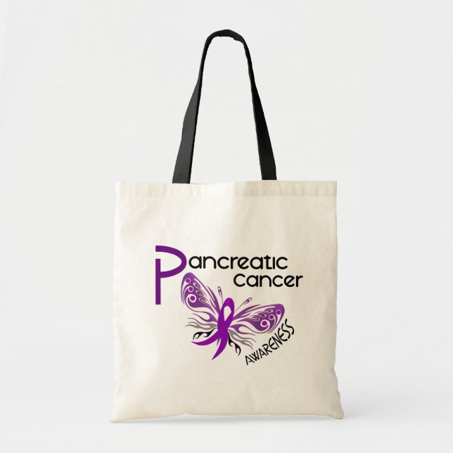 Tote Bag PAPILLON 3,1 de Cancer pancréatique (Devant)