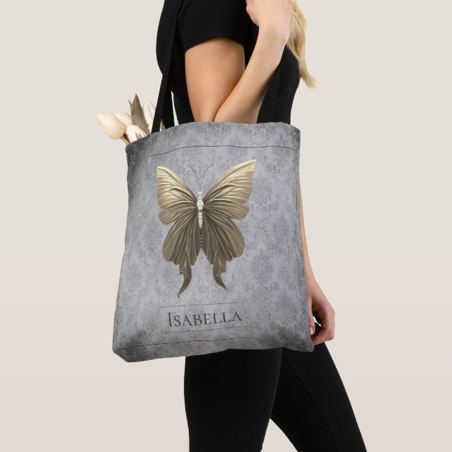 Tote Bag Papillon à bijoux en or (De près)