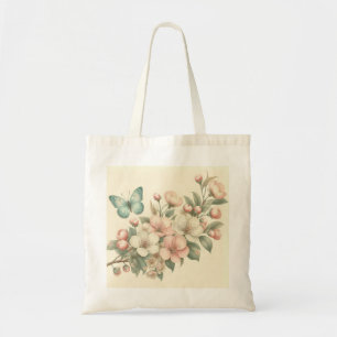 Tote Bag Papillon à ressort/floral vintage