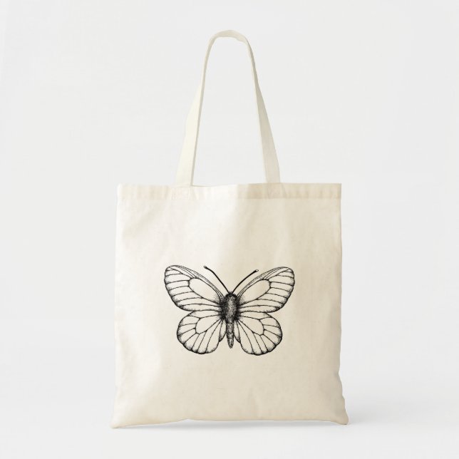 Tote Bag Papillon à veines noires (Devant)