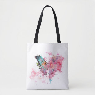 Tote Bag Papillon Abstrait Aquarelle créative Nature Boho