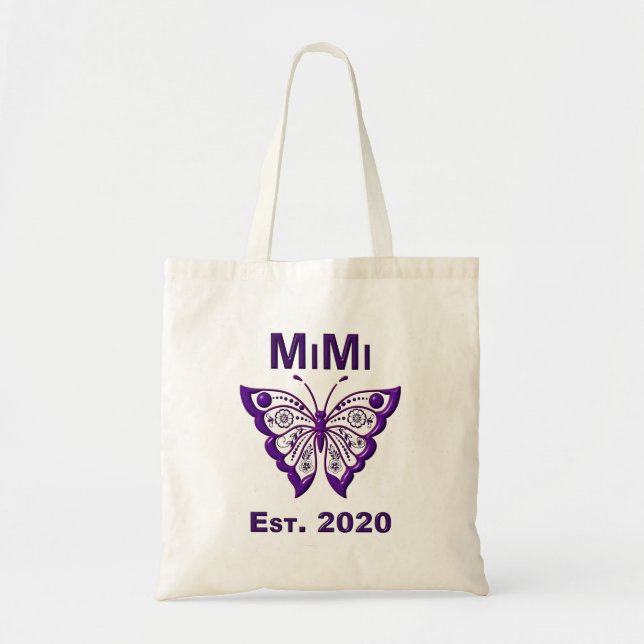 Tote Bag Papillon Adorable Mimi “Est 2020” (Devant)