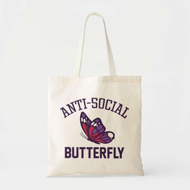 Tote Bag papillon anti-social (Devant)
