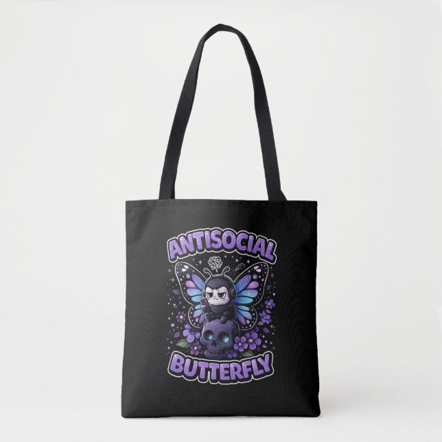 Tote Bag Papillon Antisocial (Devant)