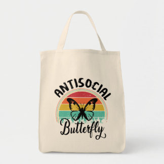 Tote Bag Papillon Antisocial Anxiété Adulte Introverti T