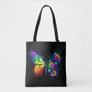 Tote Bag Papillon arc-en-ciel