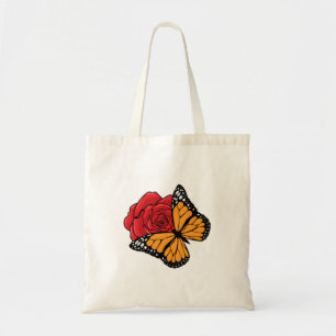 Tote Bag Papillon avec Rose