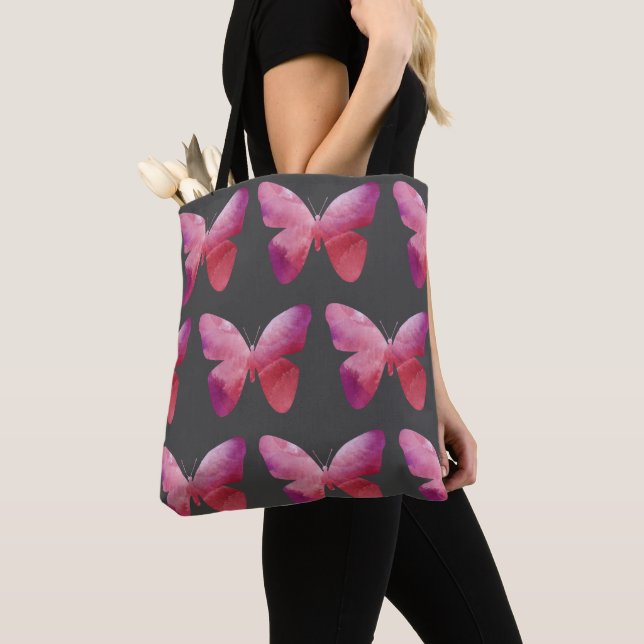 Tote Bag Papillon blanc rose (De près)