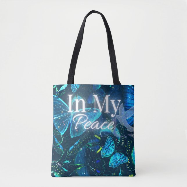 Tote Bag Papillon bleu caprice Esthétique Calme Citation d' (Devant)