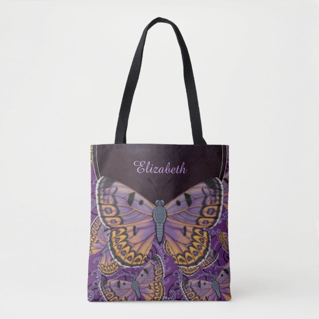 Tote Bag Papillon bleu de Morpho personnalisé (Devant)