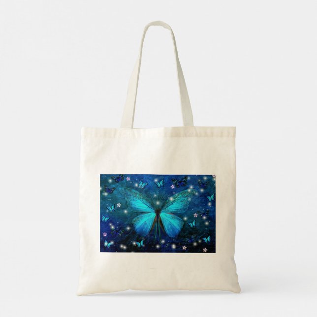 Tote Bag Papillon bleu élégant (Dos)