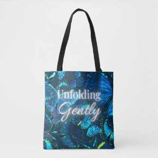 Tote Bag papillon bleu esthétique capricieux citation d'ins