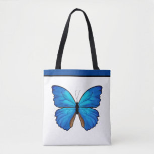 Tote Bag Papillon bleu Morpho avec nom