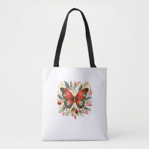 Tote Bag Papillon botanique élégant   Fleur de luxe Nature