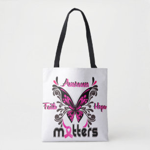 Tote Bag Papillon Cancer du Sein 7 Espoir de Conscience de