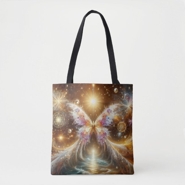 Tote Bag Papillon céleste vibrant rose (Devant)