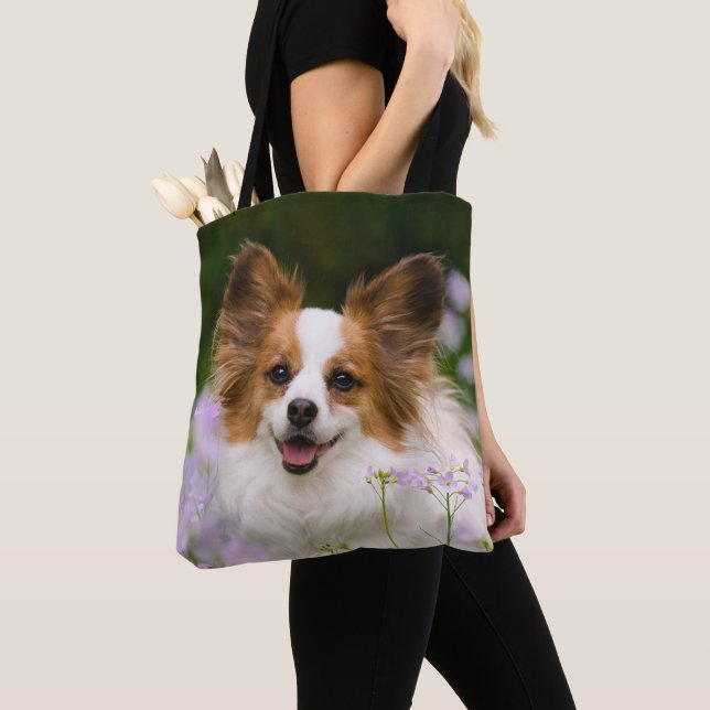 Tote Bag Papillon Chien Cute Romantique Potrait Photo (De près)