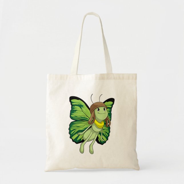 Tote Bag Papillon comme pilote avec casquette pilote (Devant)