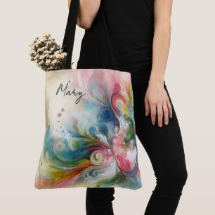 Tote Bag Papillon Couleurs de Printemps Abstrait Moderne
