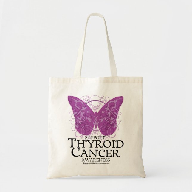 Tote Bag Papillon de cancer de la thyroïde (Devant)