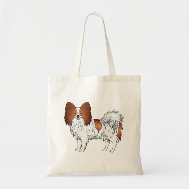 Tote Bag Papillon de dessin animé mignon rouge et blanc (Devant)