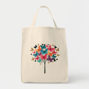 Tote Bag Papillon de la nature fantaisiste Arbre de vie