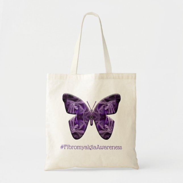 Tote Bag Papillon de sensibilisation à la fibromyalgie (170 (Devant)