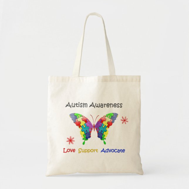 Tote Bag Papillon de sensibilisation sur l'autisme (Devant)