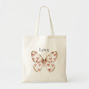 Tote Bag Papillon des Coeurs rouges