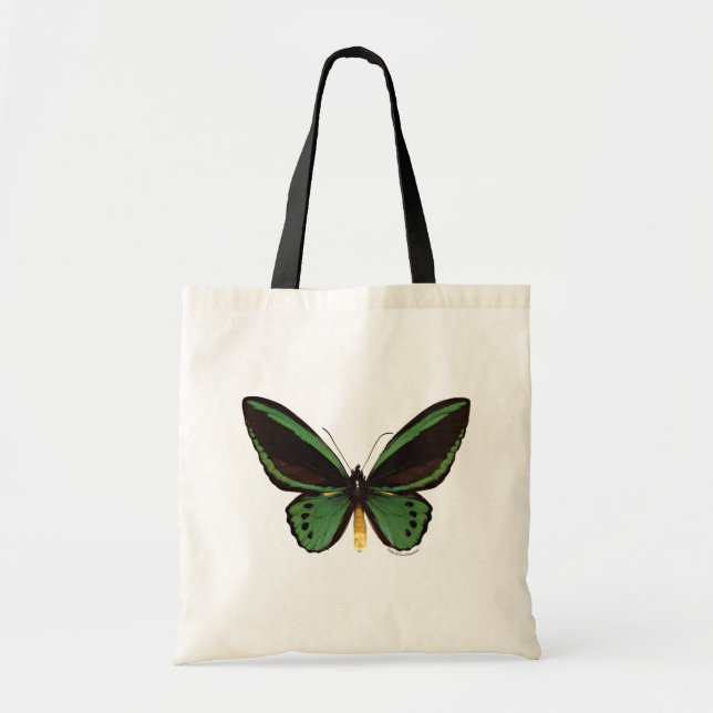 Tote Bag Papillon d'oiseau vert (Devant)