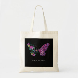 Tote Bag papillon et fleurs florales ailes papillons yout
