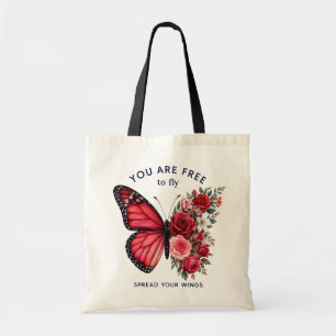 Tote Bag Papillon Fleurs Aquarelle Déployez Vos Ailes