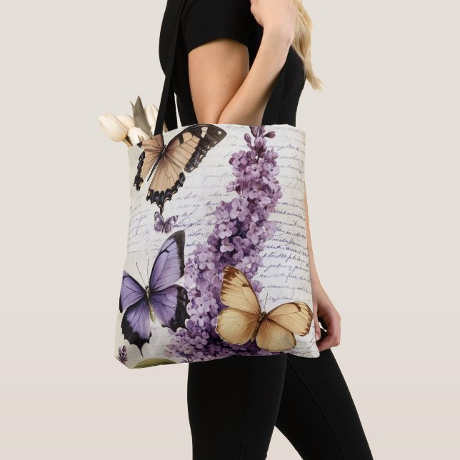 Tote Bag Papillon Floral (De près)