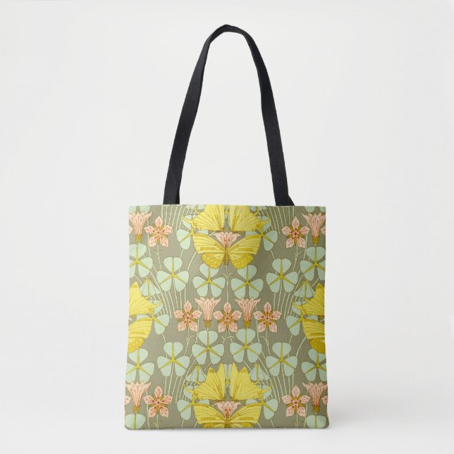 Tote Bag Papillon Floral Botanique coloré (Devant)