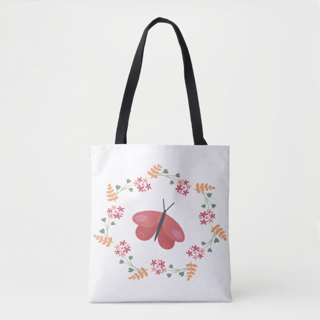Tote Bag Papillon floral Fourre-tout (Devant)