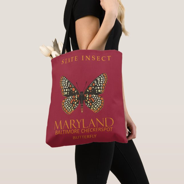 Tote Bag Papillon Maryland Territory Insect Checkerspot (De près)
