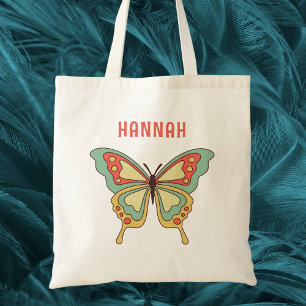 Tote Bag Papillon mignon aquarelle rétro pour enfants