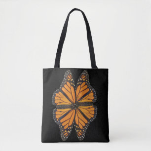 Tote Bag Papillon monarque à fleurs