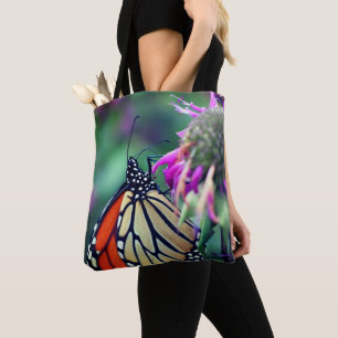 Tote Bag Papillon Monarque En Fleur Fermer