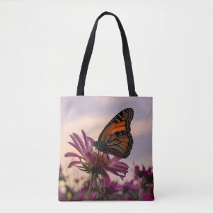Tote Bag Papillon Monarque sur Fleur
