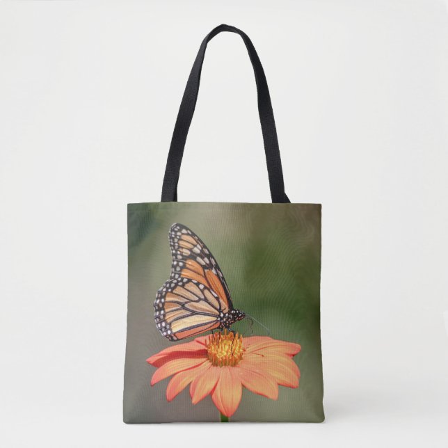Tote Bag Papillon Monarque sur une fleur d'orange (Devant)