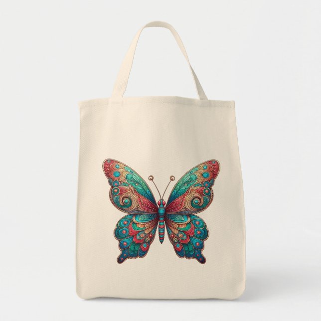 Tote Bag Papillon multicolore (Devant)
