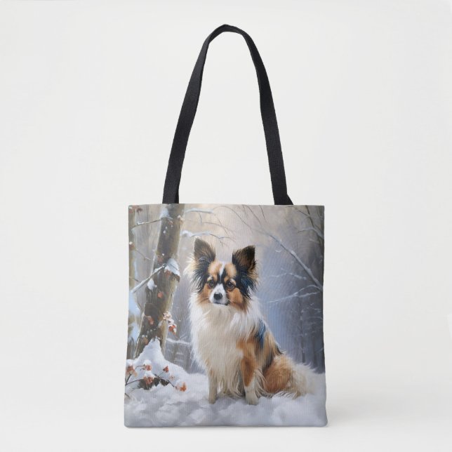 Tote Bag Papillon Noël sous la neige Christmas (Devant)