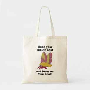 Tote Bag Papillon Rosé de l'Érable Gardant la Bouche Fermée