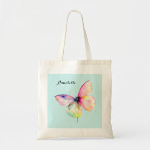 Tote Bag Papillon rose délicat dans les couleurs pastel arc